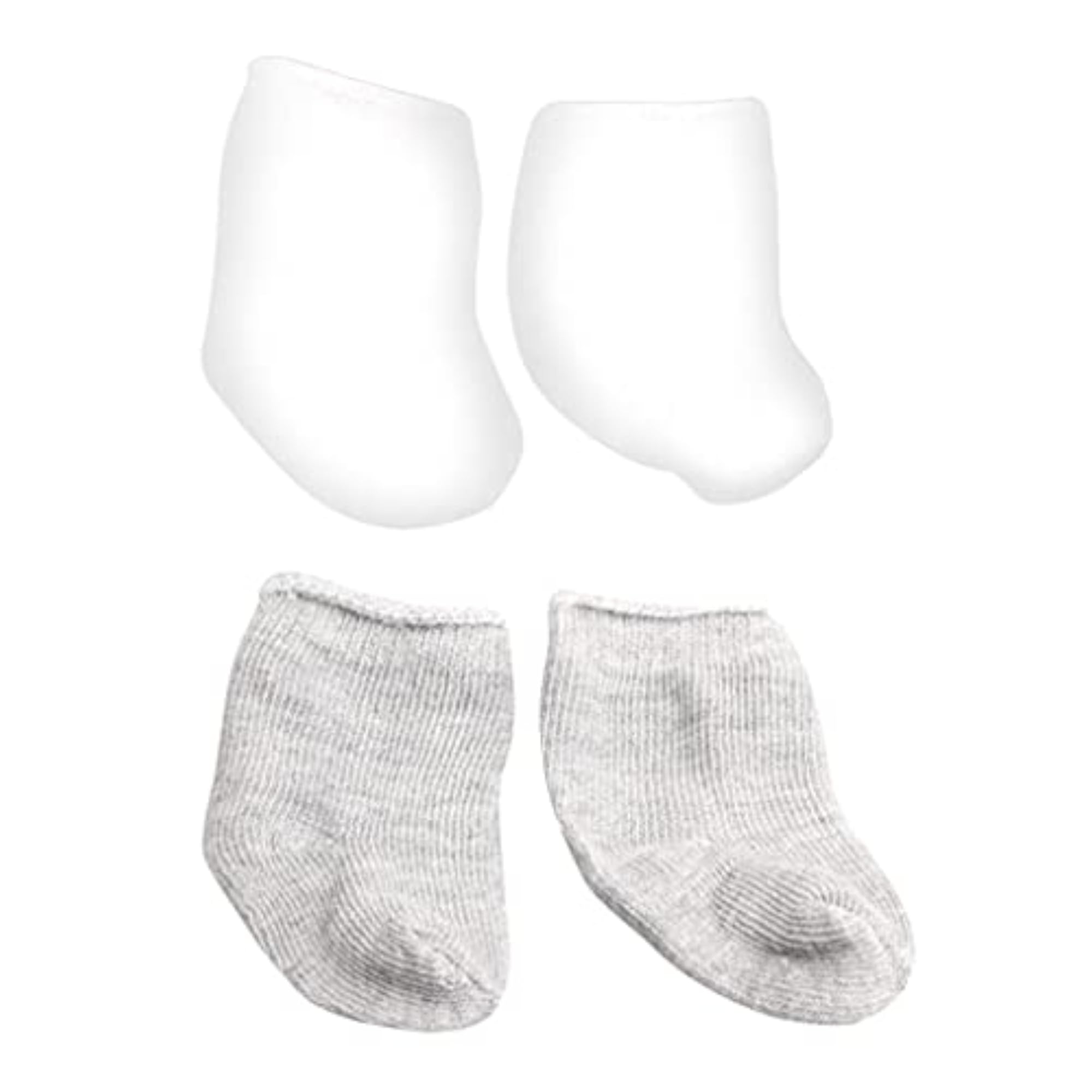 Handmade Stocking Socks for 18inch Dolls, White & Grey